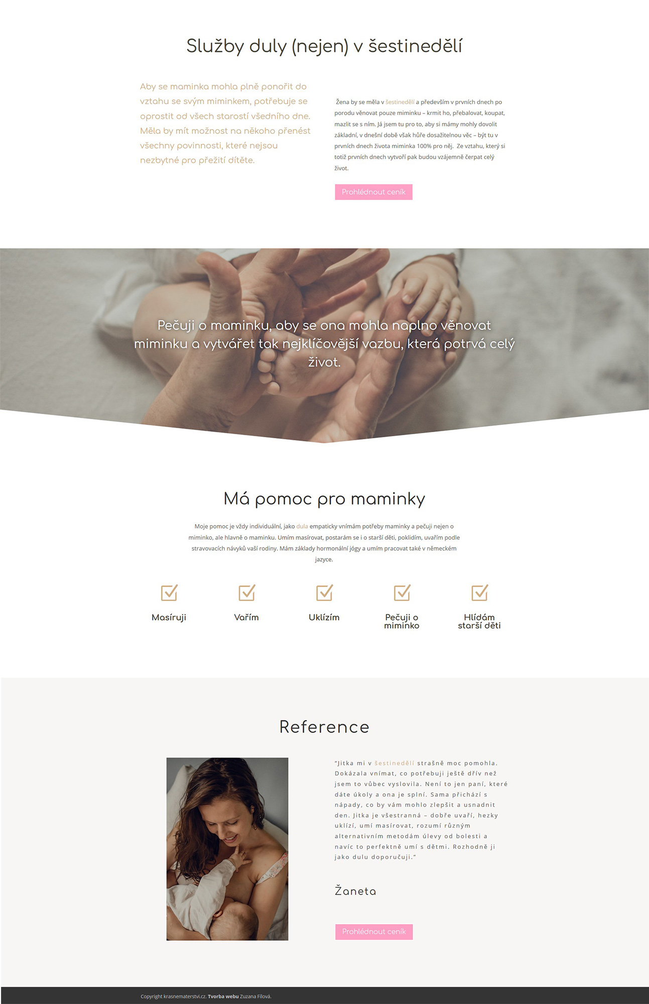 Tvorba webu pro porodní asistentku